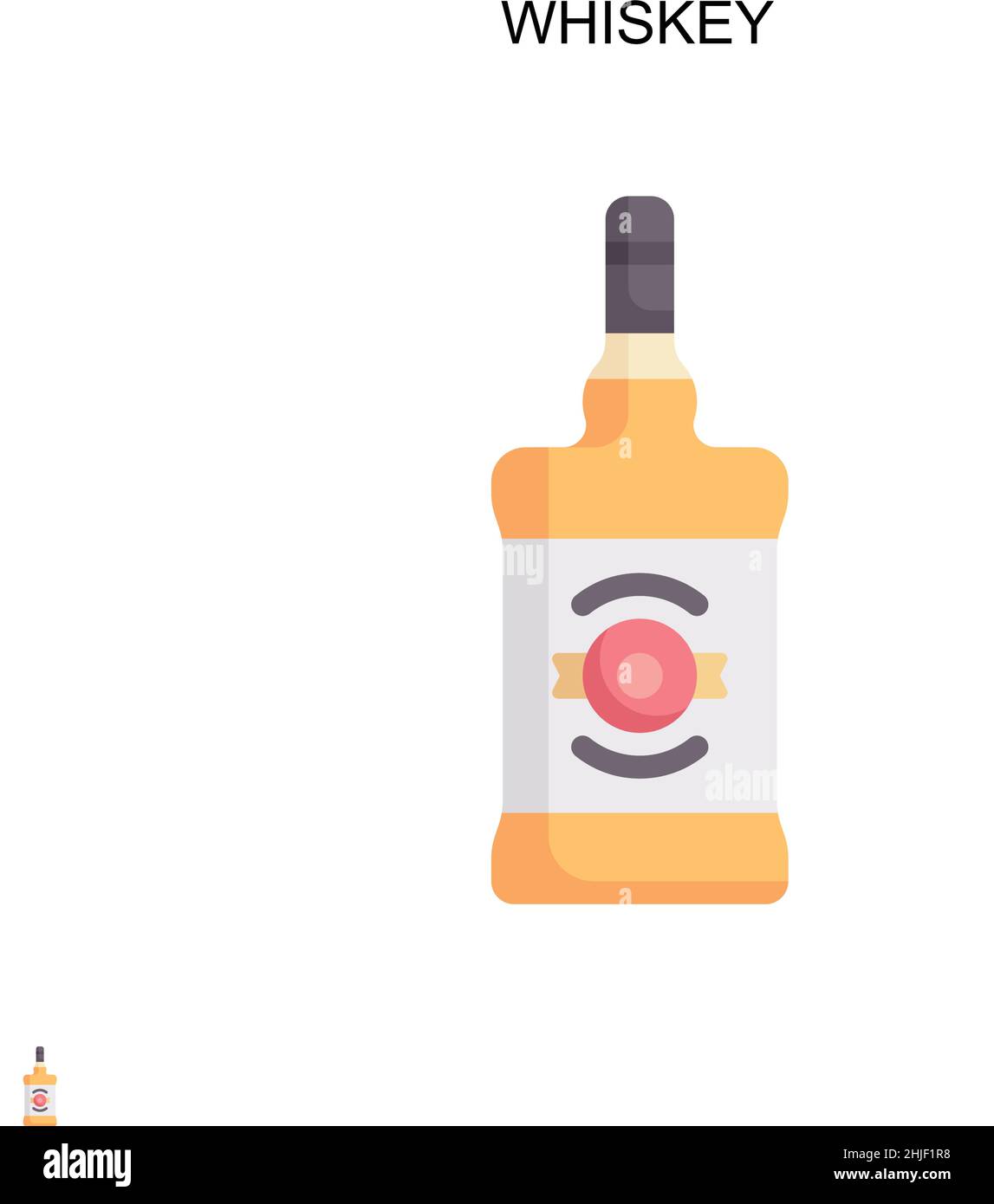 Icona del semplice vettore whiskey. Modello di disegno del simbolo di illustrazione per l'elemento dell'interfaccia utente mobile Web. Illustrazione Vettoriale