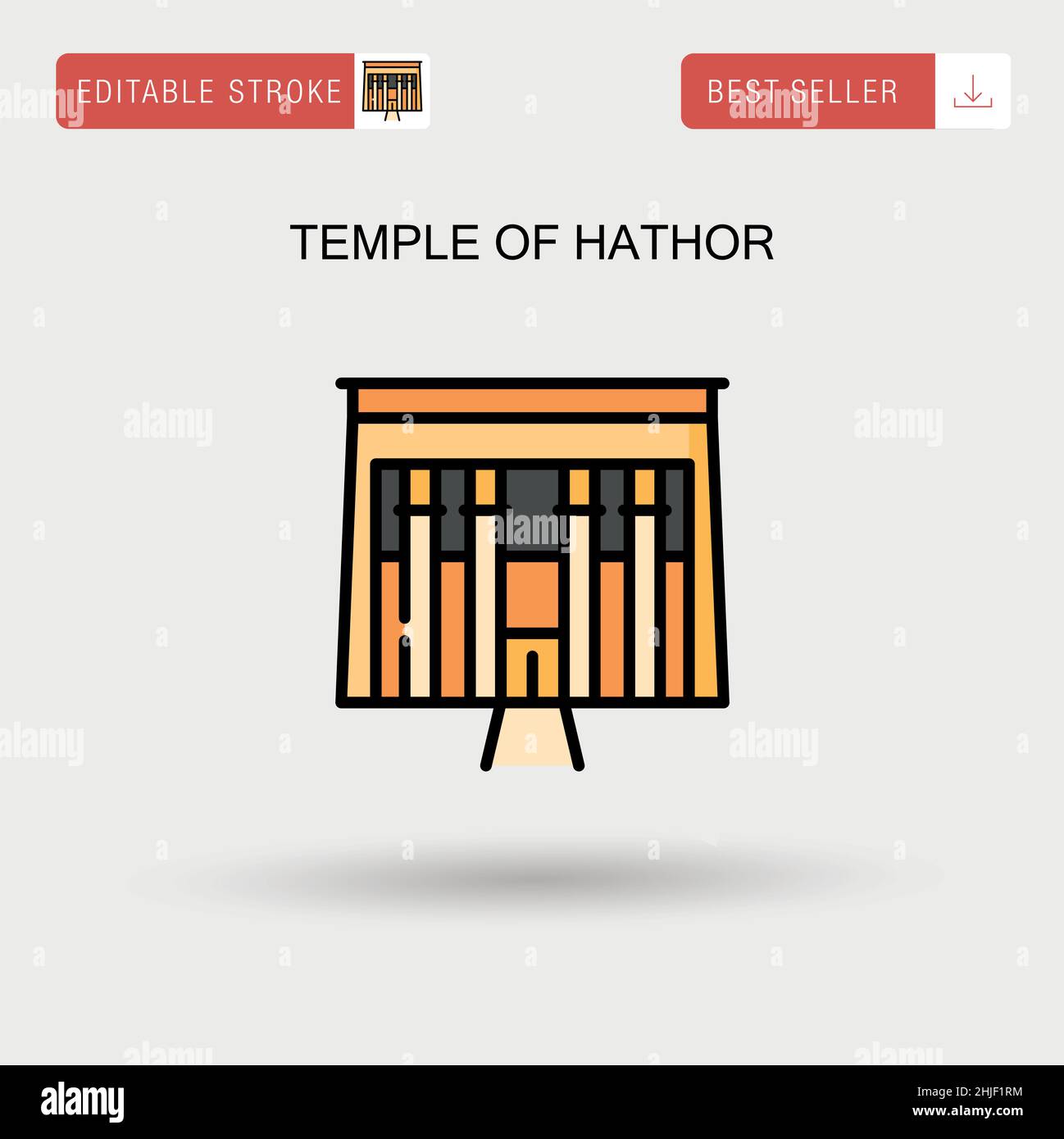 Tempio di hathor semplice icona vettoriale. Illustrazione Vettoriale