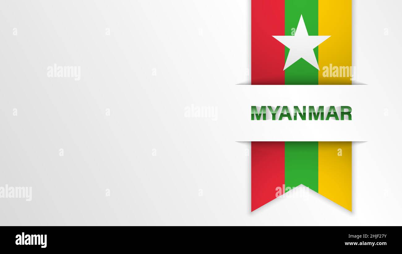 EPS10 Vector Patriotic sfondo con Myanmar bandiera colori. Un elemento di impatto per l'uso che si desidera fare di esso. Illustrazione Vettoriale