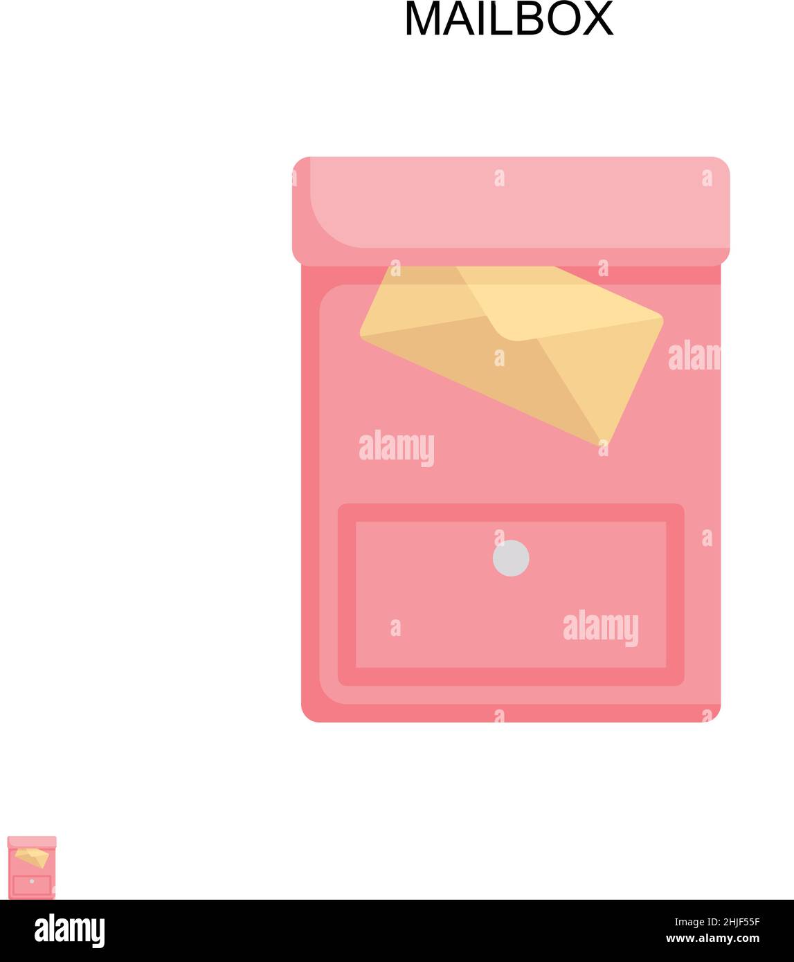 Icona vettore semplice casella postale. Modello di disegno del simbolo di illustrazione per l'elemento dell'interfaccia utente mobile Web. Illustrazione Vettoriale