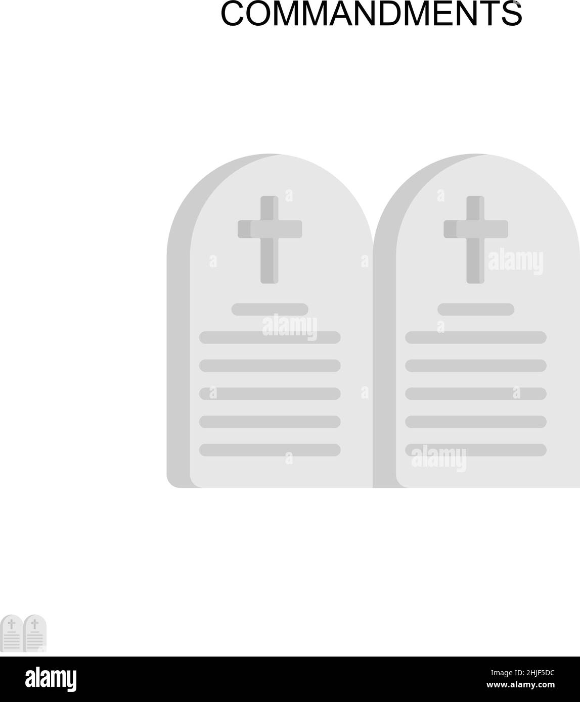 Icona vettore semplice dei comandamenti. Modello di disegno del simbolo di illustrazione per l'elemento dell'interfaccia utente mobile Web. Illustrazione Vettoriale