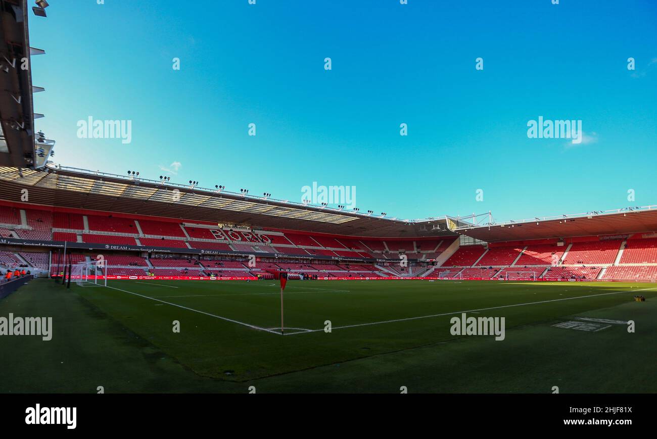 MIDDLESBROUGH, REGNO UNITO. GENNAIO 29th Una foto pre-partita del Riverside Stadium durante la partita del Sky Bet Championship tra Middlesbrough e Coventry City al Riverside Stadium, Middlesbrough sabato 29th gennaio 2022. (Credit: Michael driver | MI News ) Credit: MI News & Sport /Alamy Live News Foto Stock