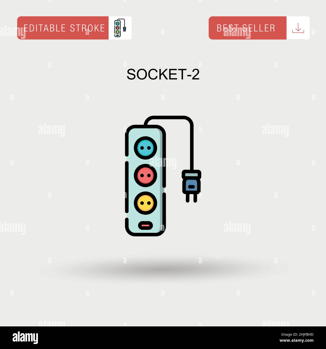 Socket-2 icona vettore semplice. Illustrazione Vettoriale