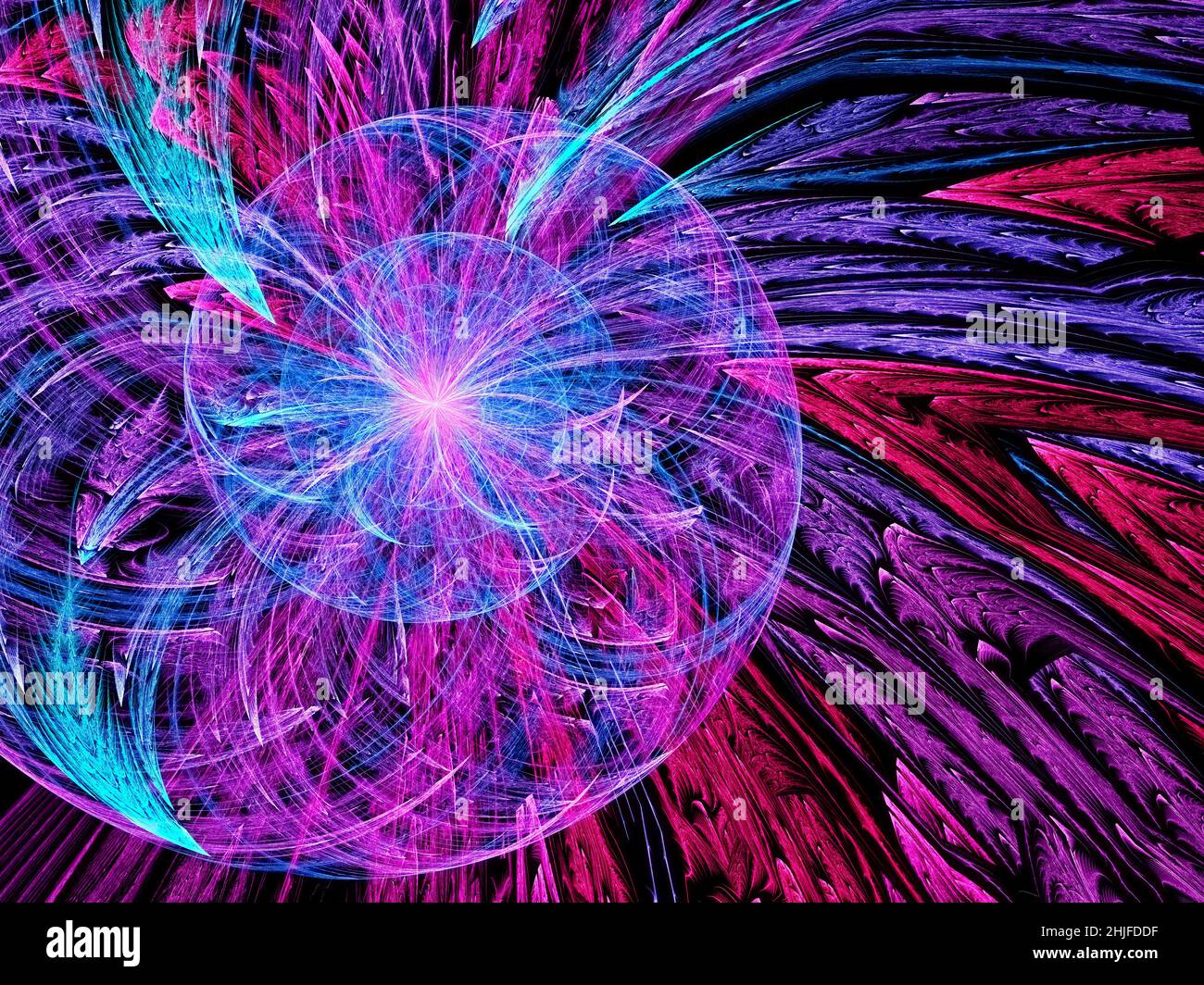 Spirale multicolore brillante - astratto disegno frattale generato dal computer Foto Stock