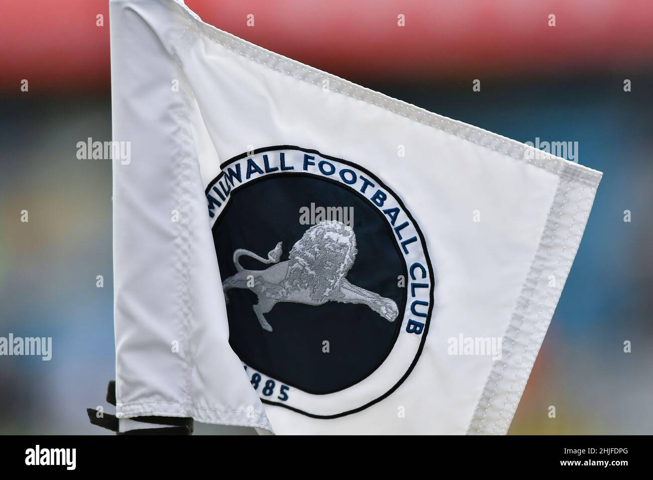 LONDRA, REGNO UNITO. GENNAIO 29th bandiera d'angolo durante la partita Sky Bet Championship tra Millwall e West Bromwich Albion al Den, Londra sabato 29th gennaio 2022. (Credit: Ivan Yordanov | MI News) Credit: MI News & Sport /Alamy Live News Foto Stock