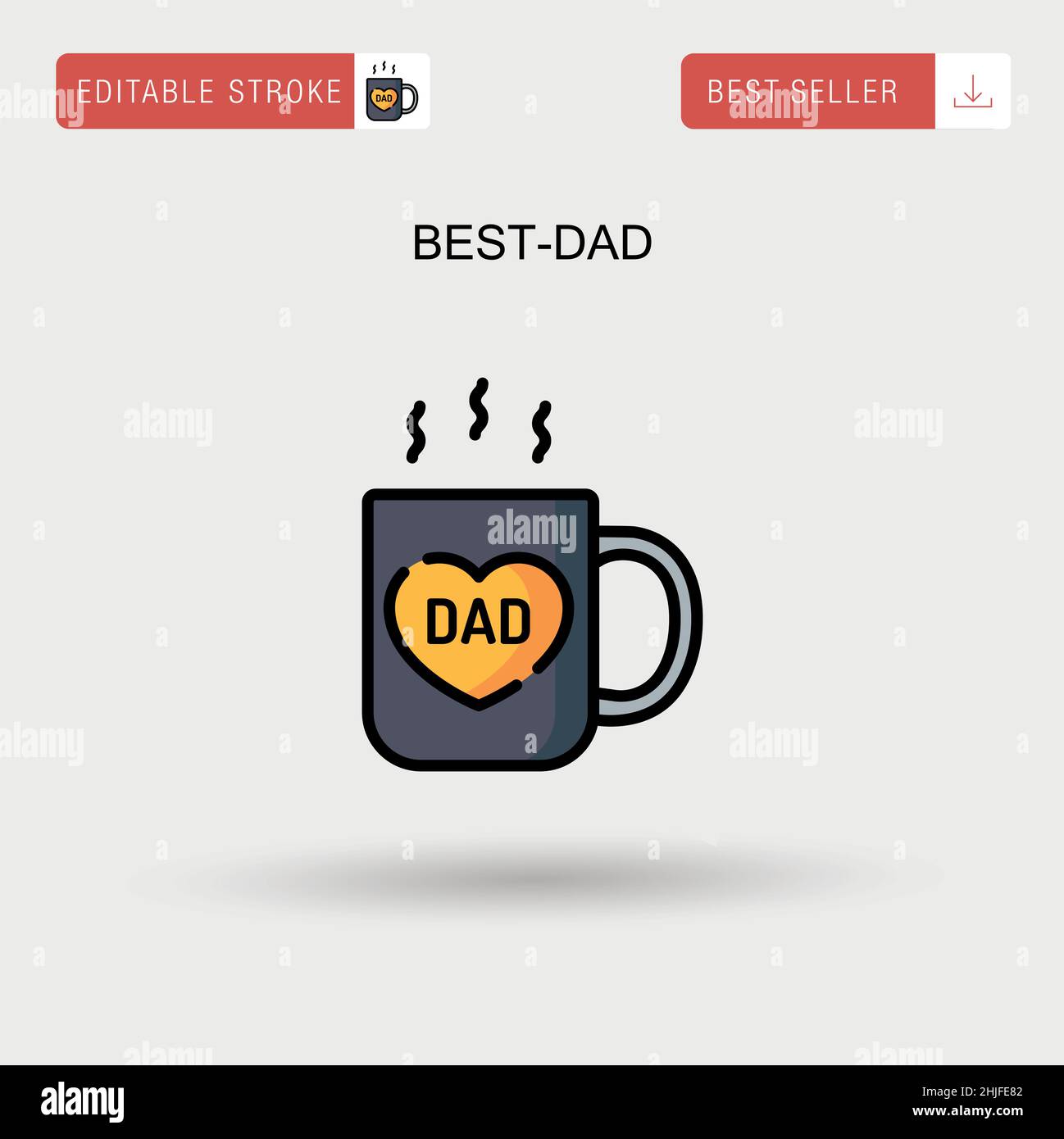 Icona vettoriale semplice di Best-dad. Illustrazione Vettoriale