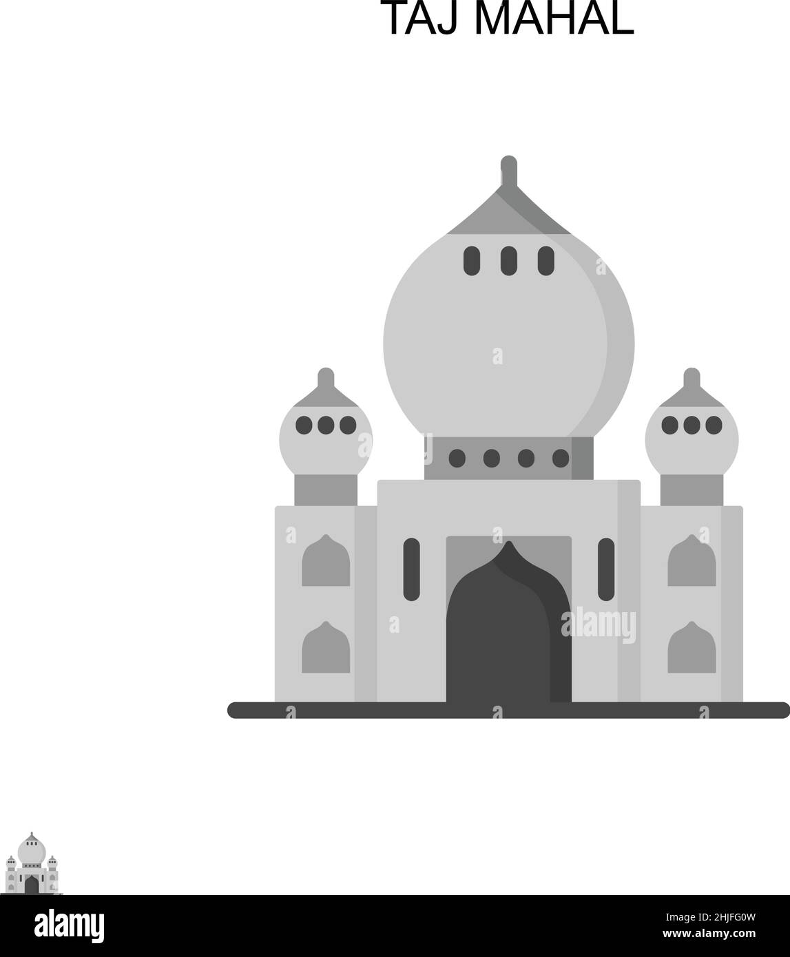 Taj mahal semplice vettore icona. Modello di disegno del simbolo di illustrazione per l'elemento dell'interfaccia utente mobile Web. Illustrazione Vettoriale