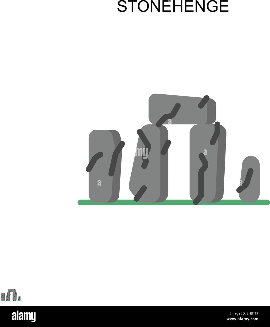Icona vettoriale semplice Stonehenge. Modello di disegno del simbolo di illustrazione per l'elemento dell'interfaccia utente mobile Web. Illustrazione Vettoriale
