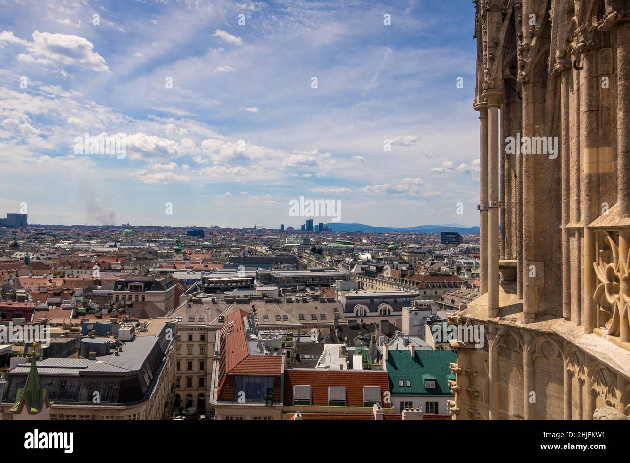 Vista su Vienna dalla cattedrale di Santo Stefano, Vienna, Austria Foto Stock