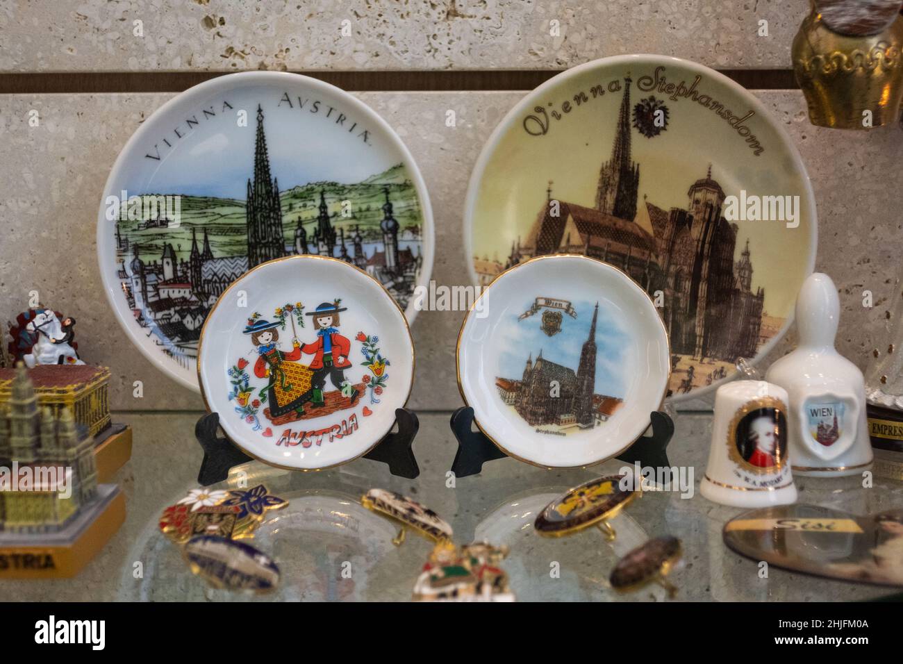 Negozio di souvenir, Vienna, Austria Foto Stock