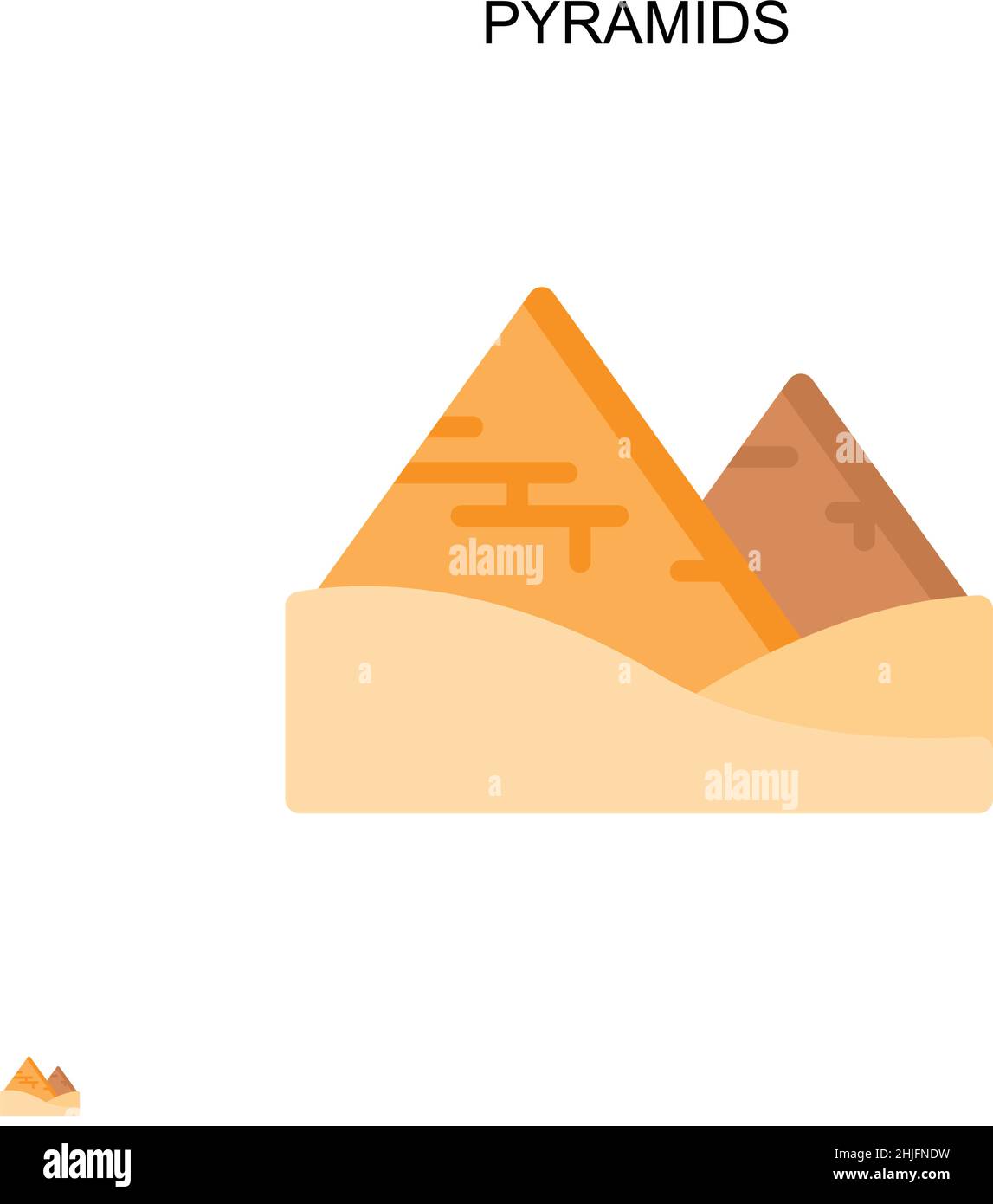 Piramidi semplice icona vettoriale. Modello di disegno del simbolo di illustrazione per l'elemento dell'interfaccia utente mobile Web. Illustrazione Vettoriale