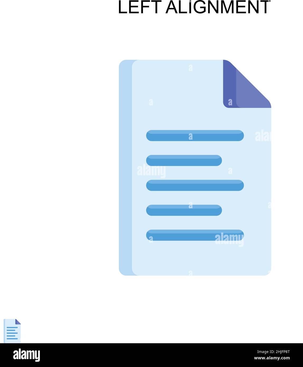 Icona vettore semplice allineamento a sinistra. Modello di disegno del simbolo di illustrazione per l'elemento dell'interfaccia utente mobile Web. Illustrazione Vettoriale