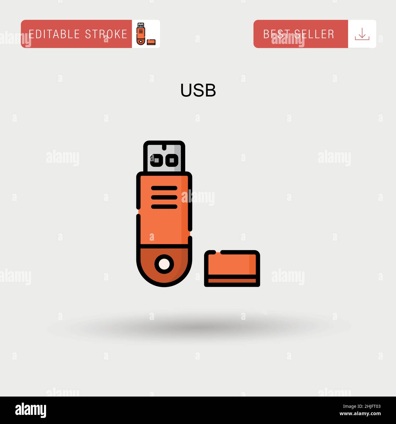 Icona USB Simple Vector. Illustrazione Vettoriale