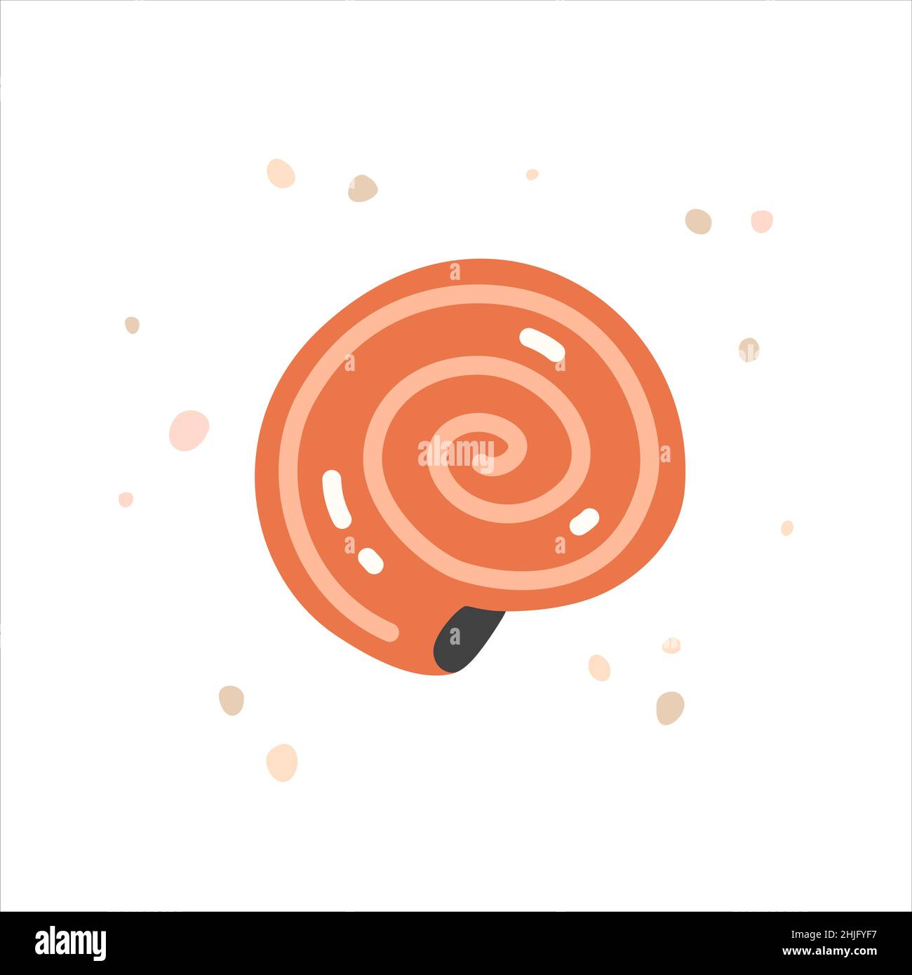 Conchiglia rosa su sfondo bianco. Illustrazione piatta vettoriale Illustrazione Vettoriale