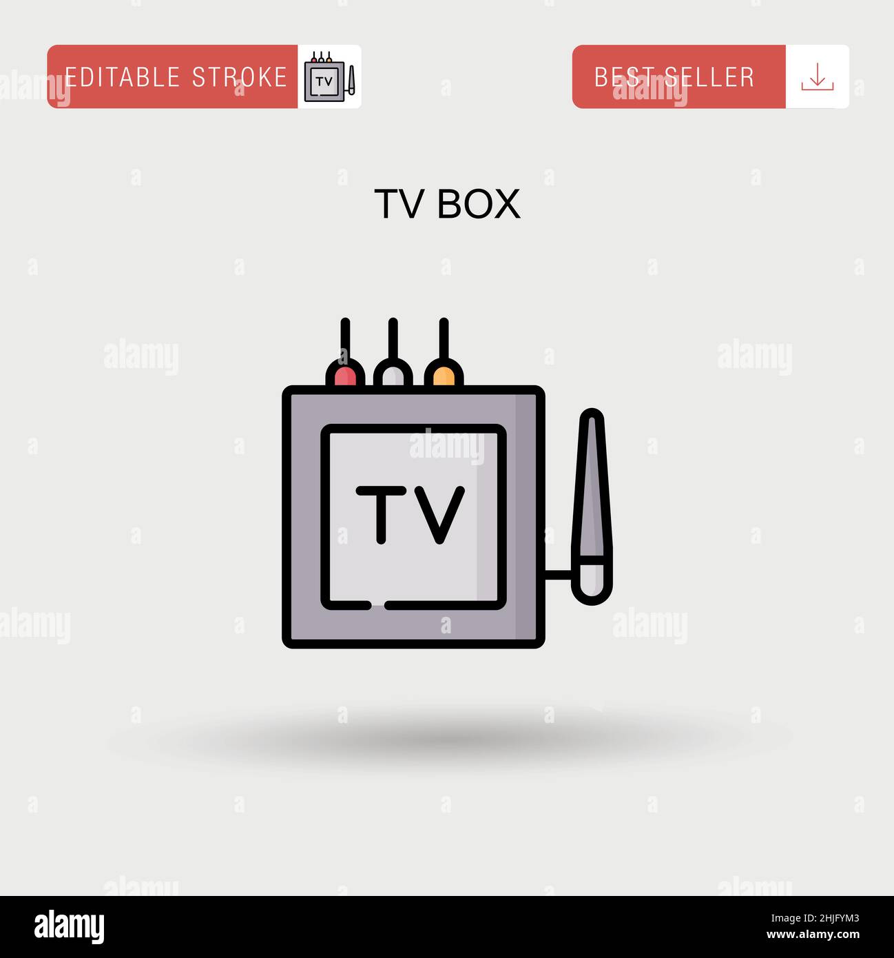 Icona vettore semplice del TV box. Illustrazione Vettoriale