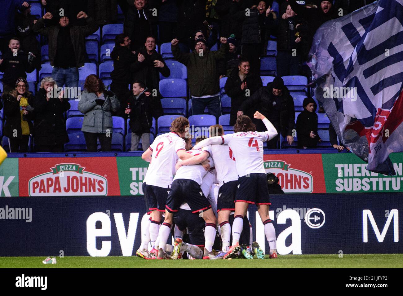 BOLTON, REGNO UNITO. GENNAIO 29th durante la partita della Sky Bet League 1 tra Bolton Wanderers e Sunderland al Reebok Stadium di Bolton sabato 29th gennaio 2022. (Credit: Ian Charles | MI News) Credit: MI News & Sport /Alamy Live News Foto Stock