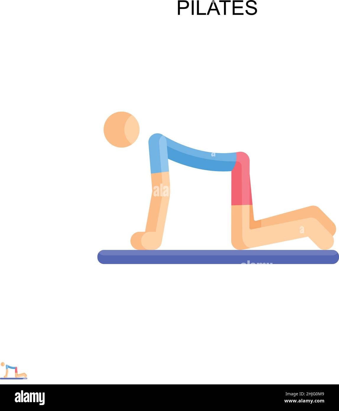 Icona del vettore Pilates Simple. Modello di disegno del simbolo di illustrazione per l'elemento dell'interfaccia utente mobile Web. Illustrazione Vettoriale