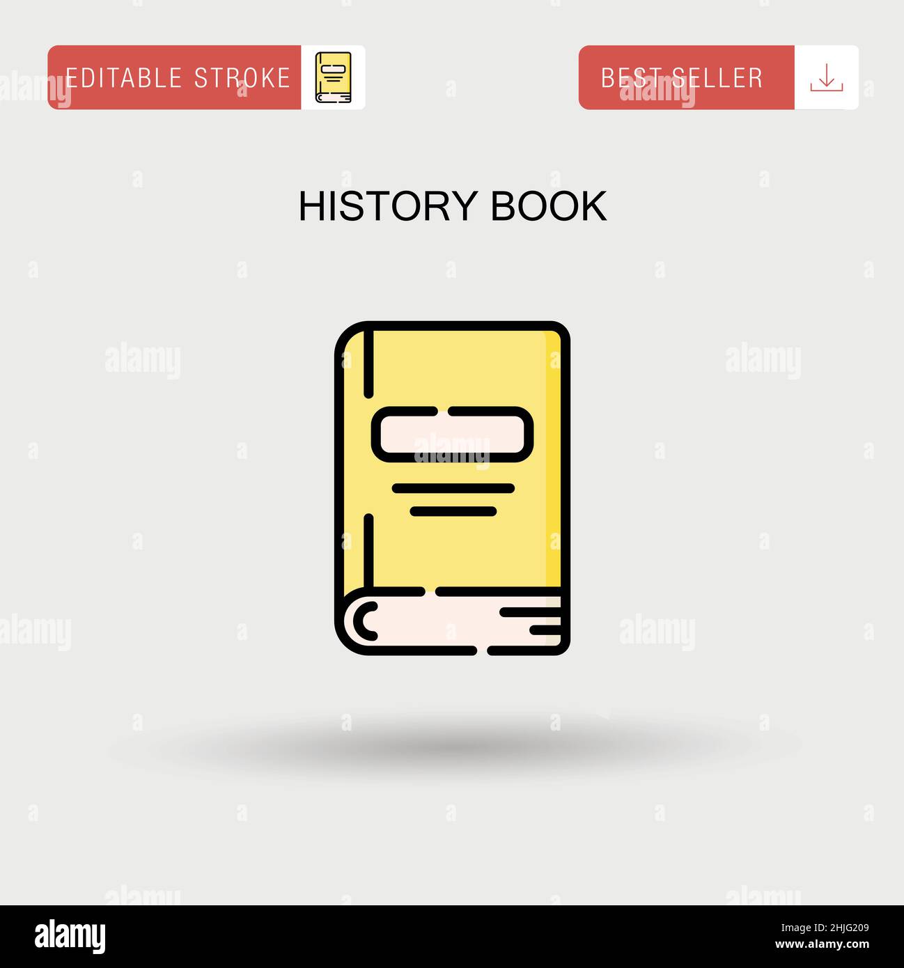 Icona vettoriale semplice del libro di cronologia. Illustrazione Vettoriale