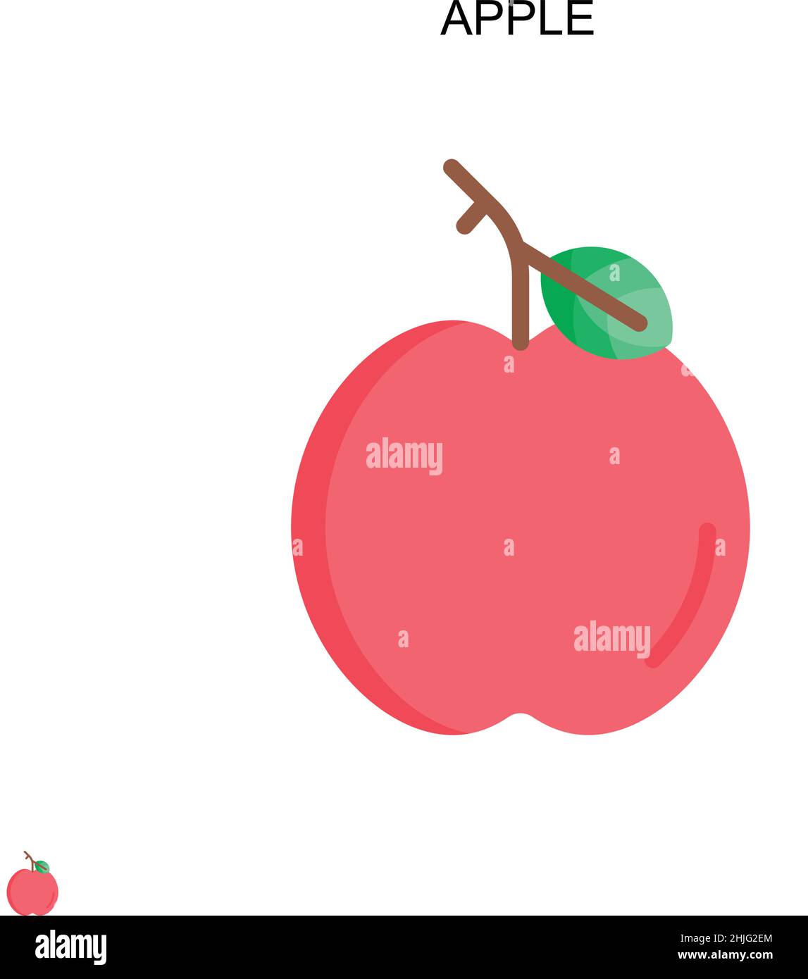 Icona Apple Simple Vector. Modello di disegno del simbolo di illustrazione per l'elemento dell'interfaccia utente mobile Web. Illustrazione Vettoriale