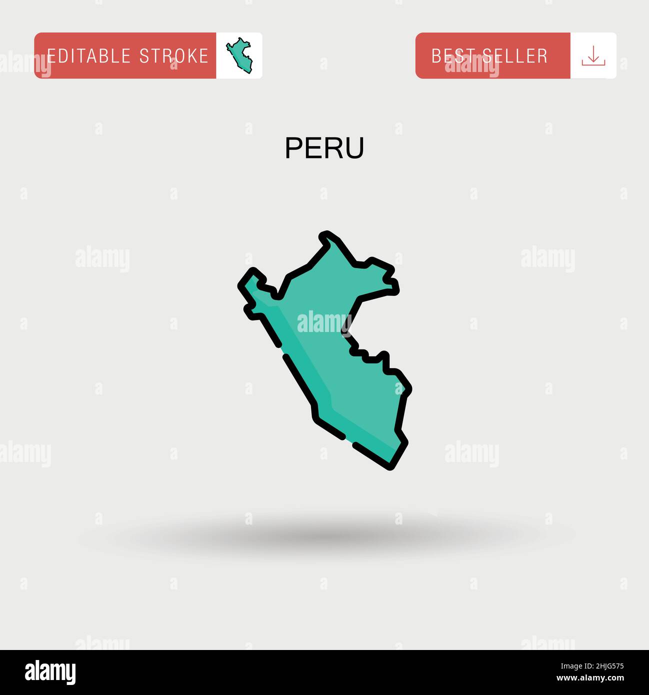 Icona vettore semplice del Perù. Illustrazione Vettoriale