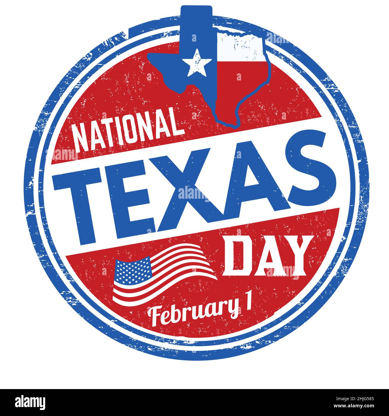 Timbro di gomma grunge giorno nazionale del Texas su sfondo bianco, illustrazione vettoriale Illustrazione Vettoriale