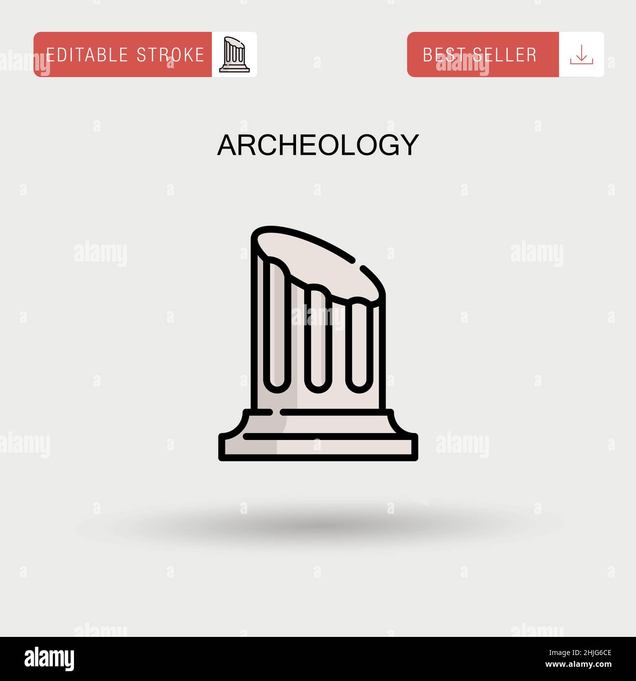Archeologia semplice icona vettoriale. Illustrazione Vettoriale