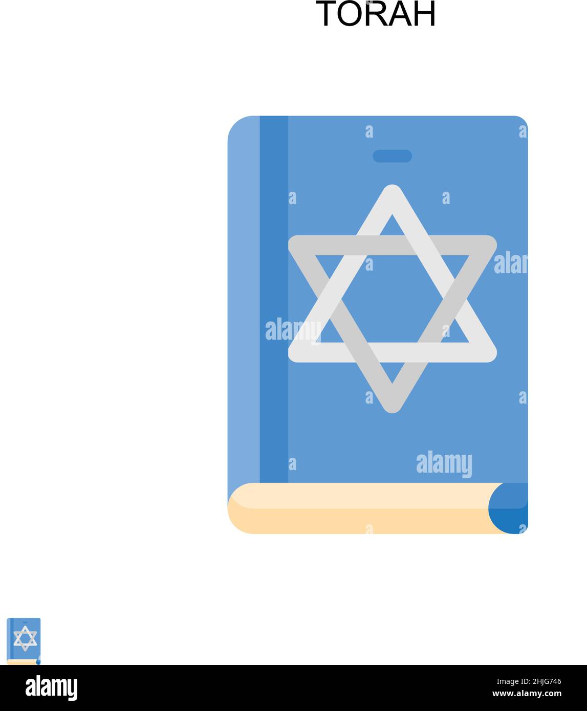 Icona di Torah Simple Vector. Modello di disegno del simbolo di illustrazione per l'elemento dell'interfaccia utente mobile Web. Illustrazione Vettoriale