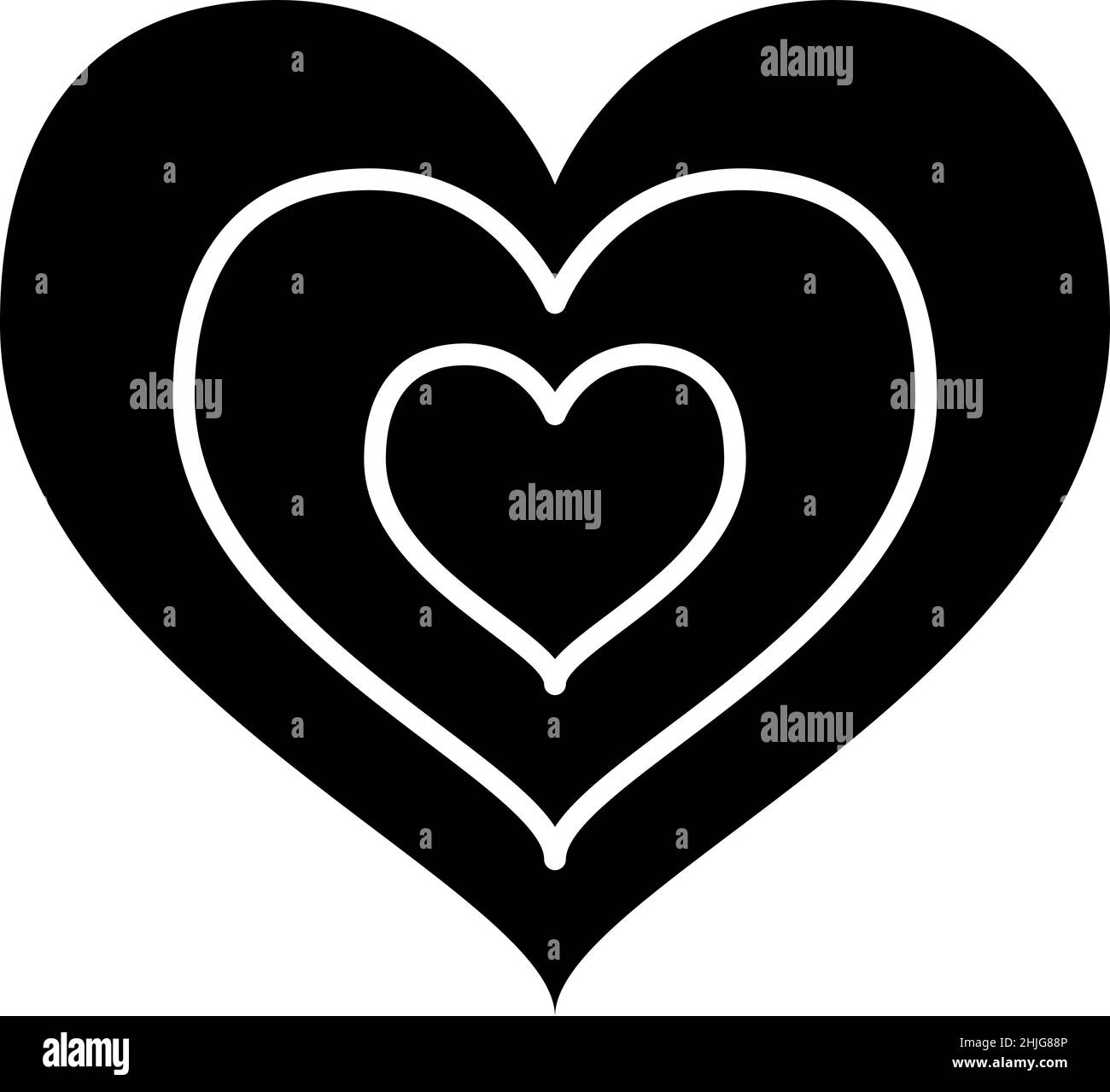 Growing Heart Glyph icona vettore Illustrazione Vettoriale