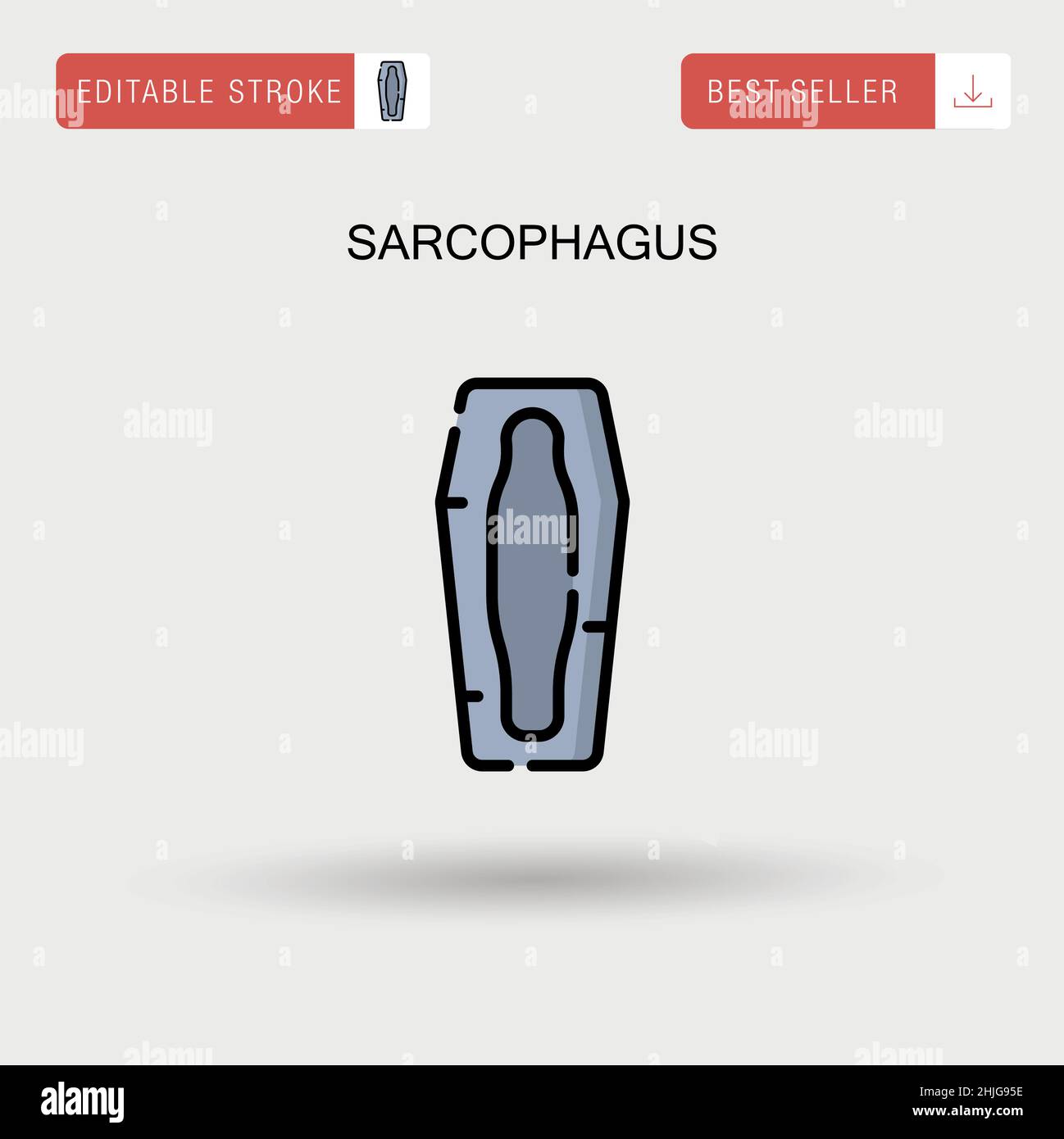 Sarcofago semplice icona vettoriale. Illustrazione Vettoriale