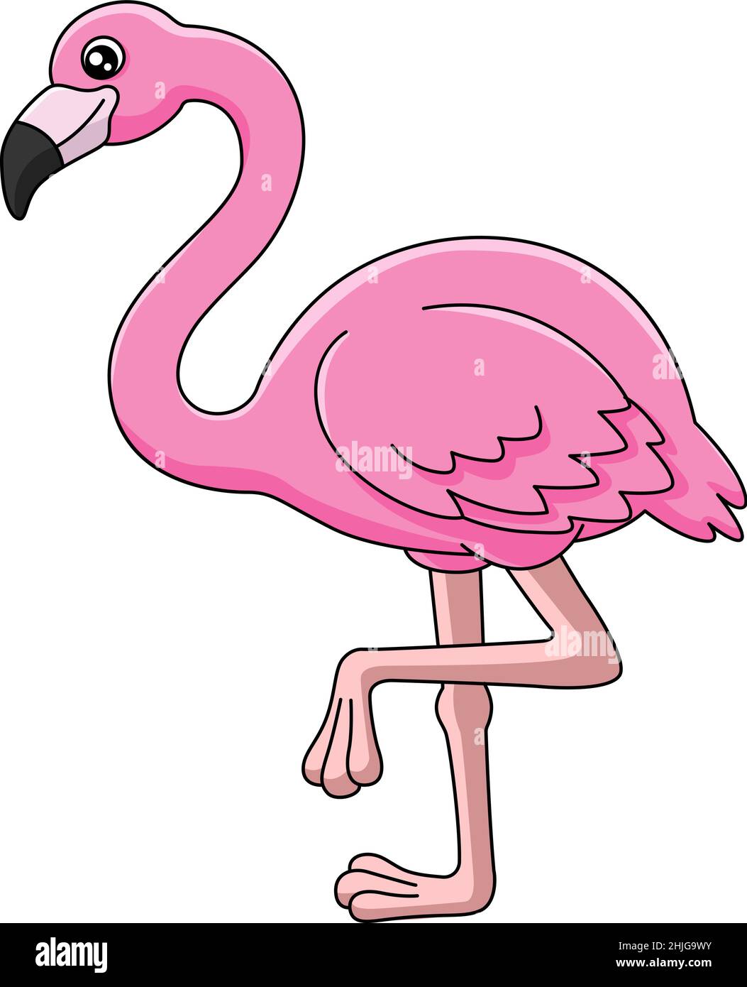 Flamingo Cartoon Clipart Vector Illustrazione Illustrazione Vettoriale