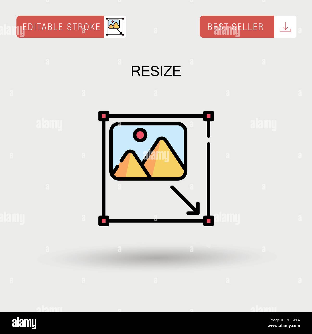 Ridimensiona icona vettoriale semplice. Illustrazione Vettoriale