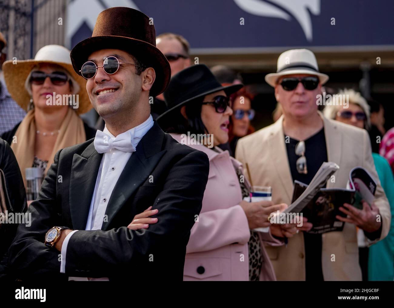 Hallandale Beach, Florida, Stati Uniti. 29th Jan 2022. 29 gennaio 2022: Scene della Giornata della Coppa del mondo di Pegasus al Gulfstream Park di Hallandale Beach, Florida, il 29th gennaio 2022. Scott Serio/Eclipse Sportswire/CSM/Alamy Live News Foto Stock