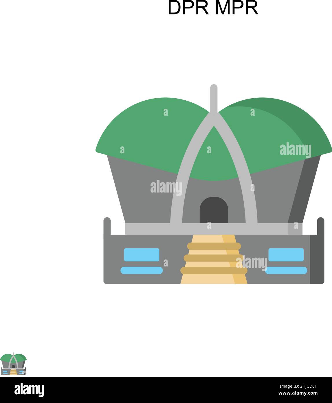 Icona vettore semplice MPR DPR. Modello di disegno del simbolo di illustrazione per l'elemento dell'interfaccia utente mobile Web. Illustrazione Vettoriale