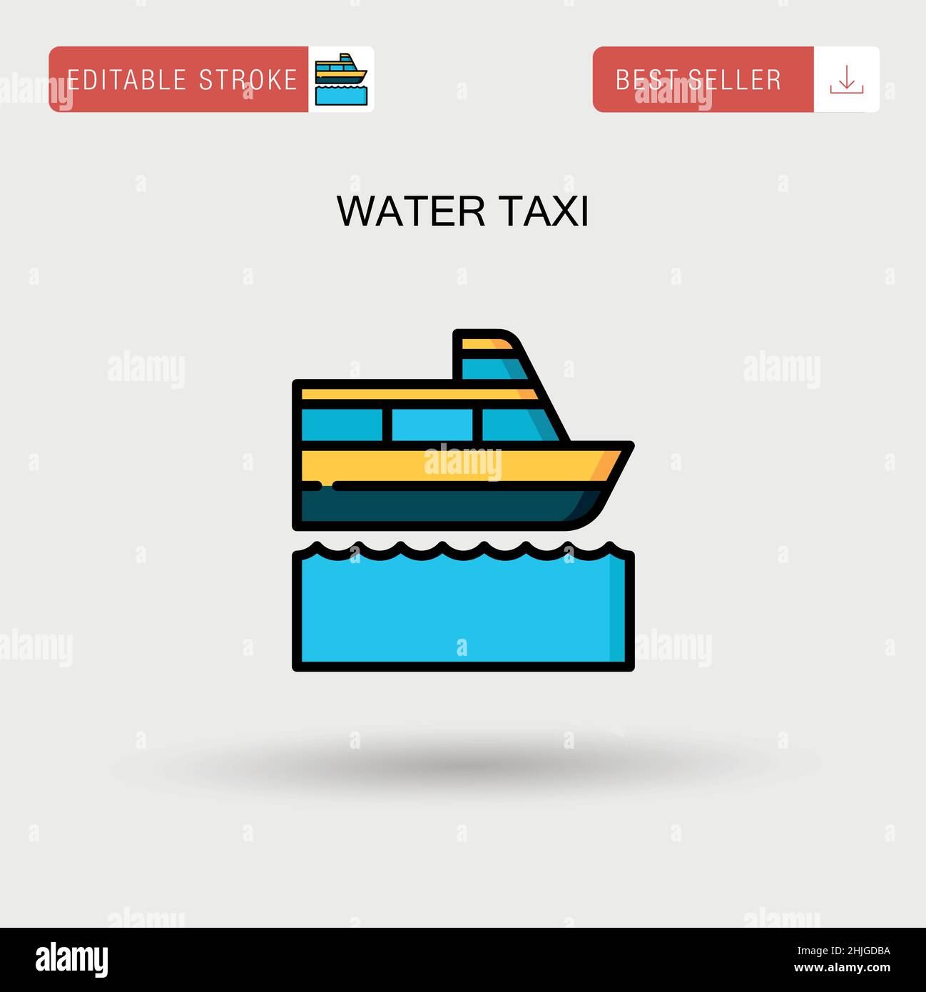 Taxi d'acqua semplice icona vettoriale. Illustrazione Vettoriale