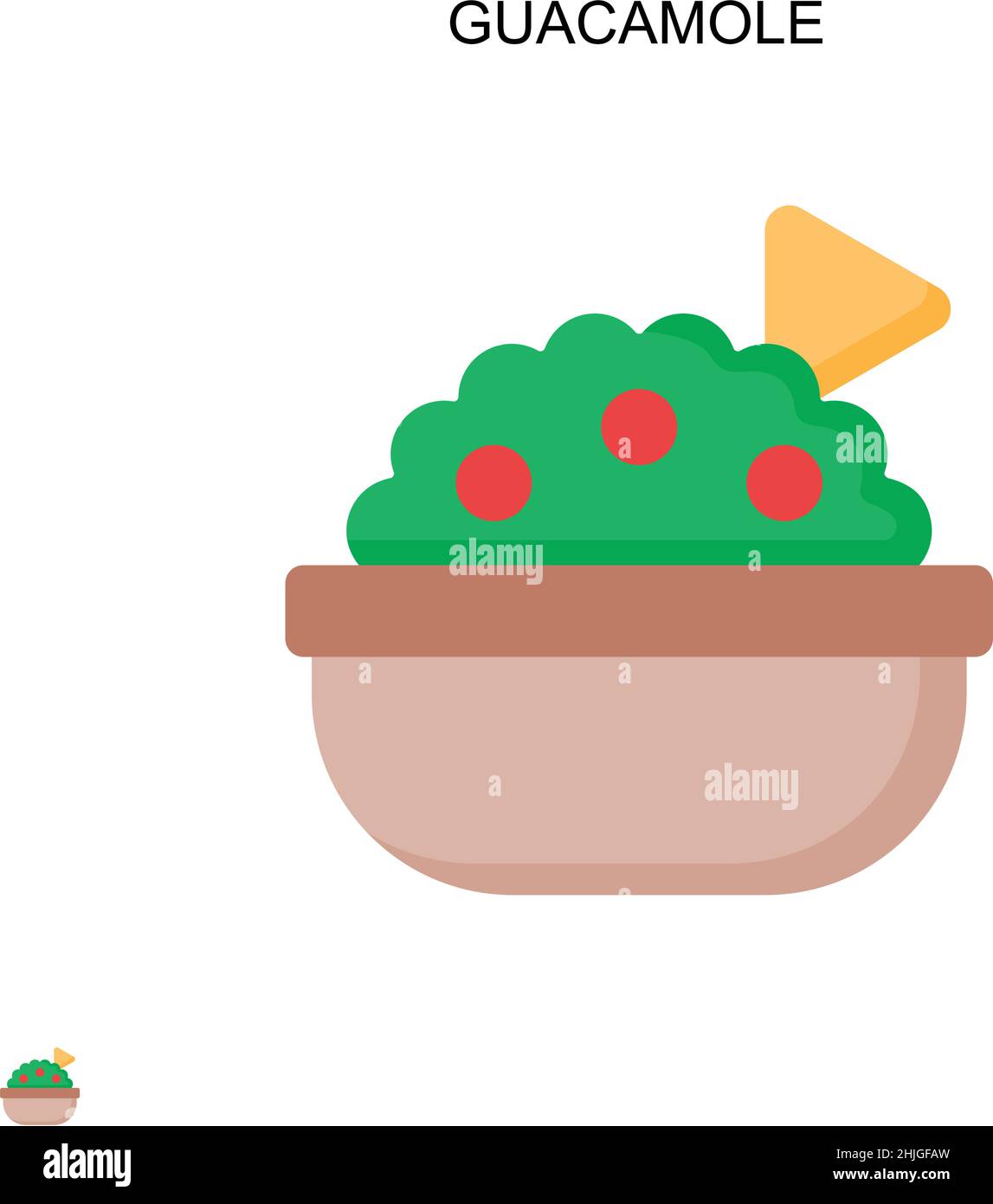 Icona vettore semplice guacamole. Modello di disegno del simbolo di illustrazione per l'elemento dell'interfaccia utente mobile Web. Illustrazione Vettoriale