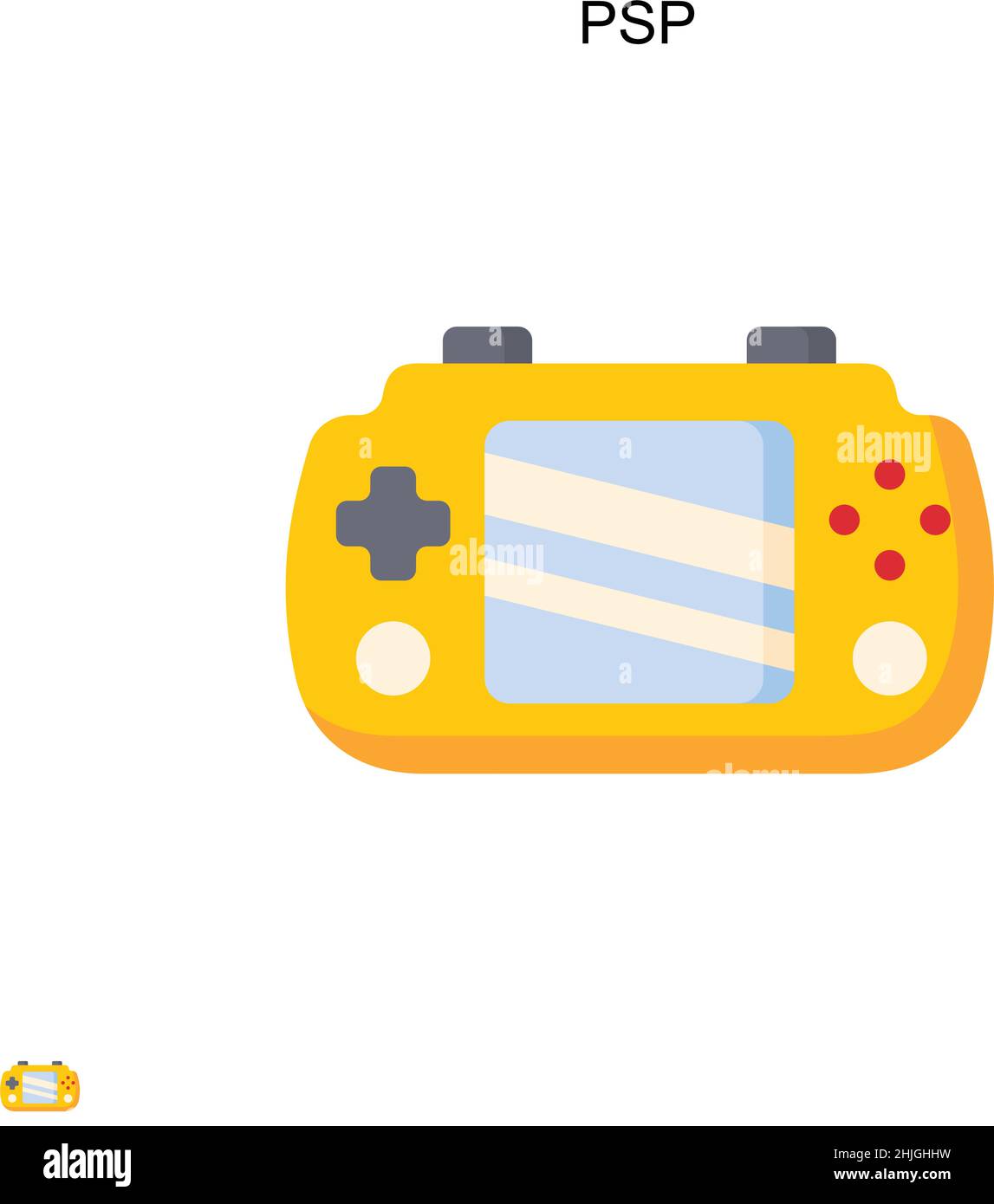 Icona PSP Simple Vector. Modello di disegno del simbolo di illustrazione per l'elemento dell'interfaccia utente mobile Web. Illustrazione Vettoriale