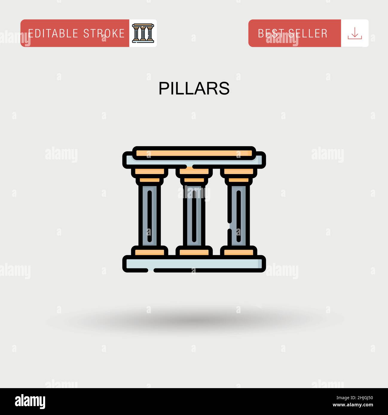 Colonne semplice icona vettoriale. Illustrazione Vettoriale