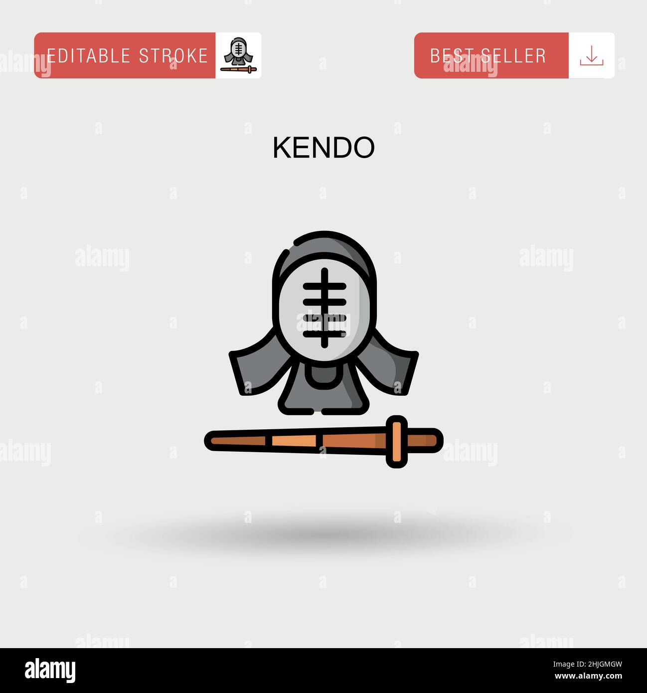 Kendo semplice vettore icona. Illustrazione Vettoriale