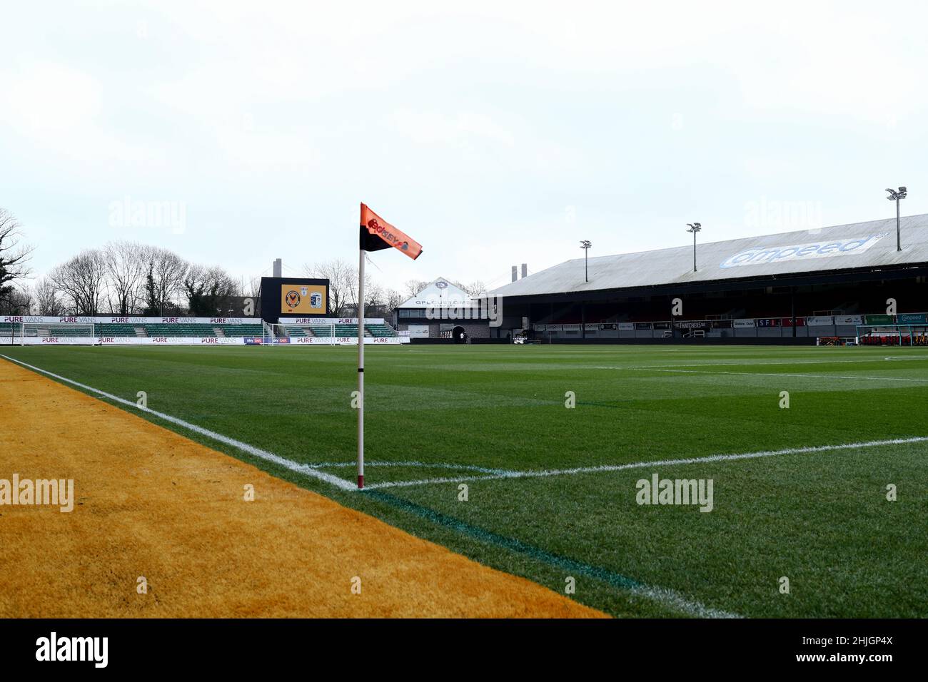 NEWPORT, REGNO UNITO. GEN 29th Vista generale all'interno dello stadio prima dell'inizio della partita della Sky Bet League 2 tra Newport County e Barrow alla Rodney Parade di Newport sabato 29th gennaio 2022. (Credit: Kieran Riley | MI News) Credit: MI News & Sport /Alamy Live News Foto Stock