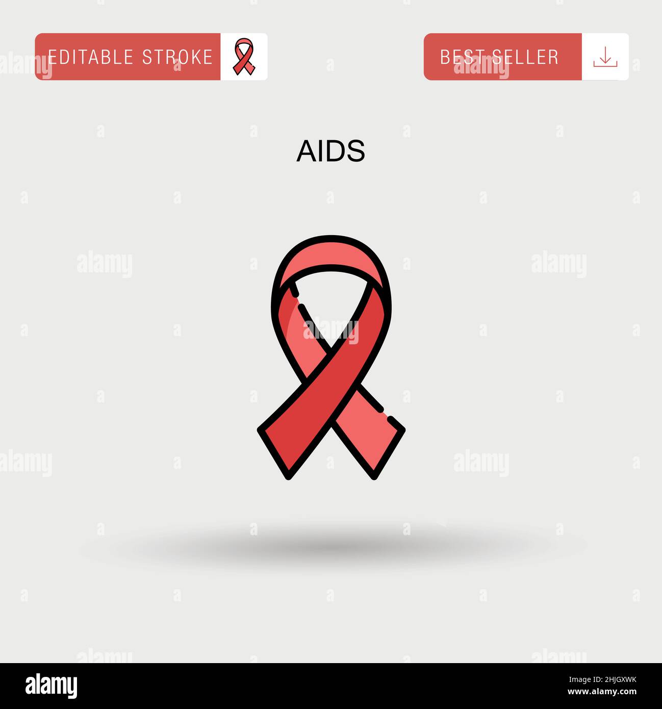 Icona del vettore Aids Simple. Illustrazione Vettoriale