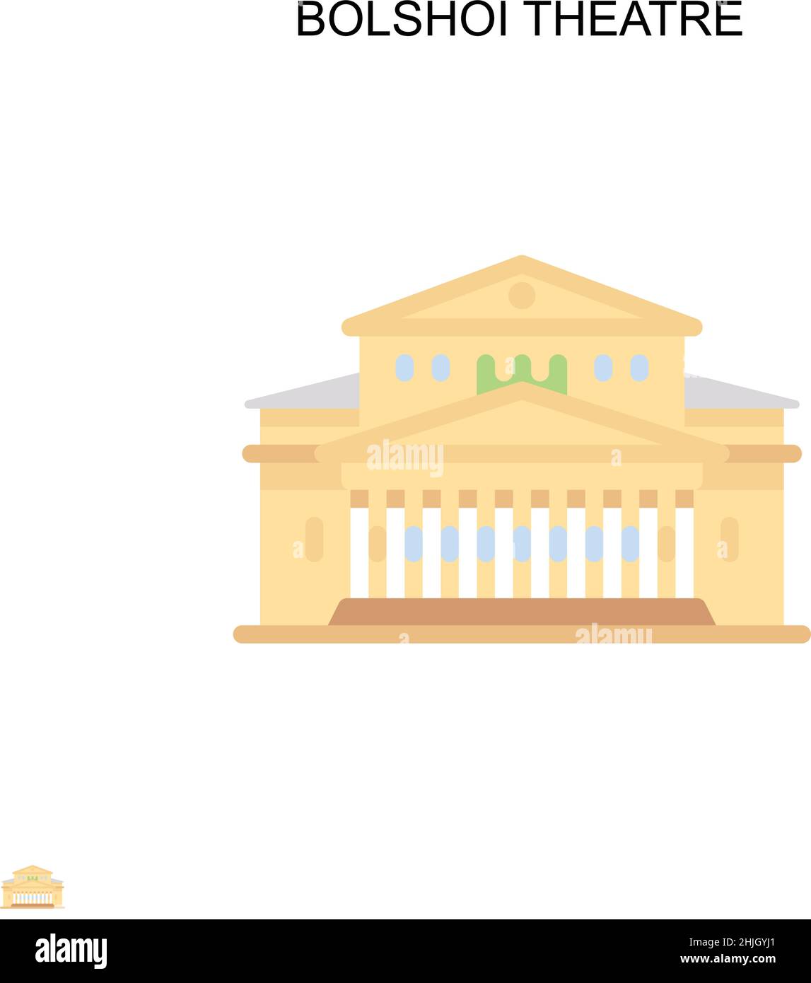 Bolshoi teatro semplice icona vettoriale. Modello di disegno del simbolo di illustrazione per l'elemento dell'interfaccia utente mobile Web. Illustrazione Vettoriale
