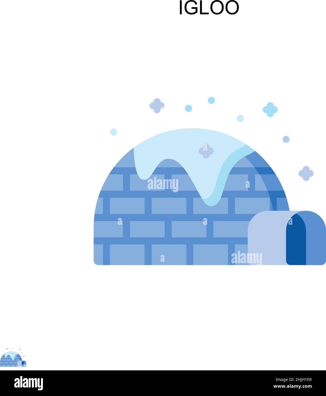 Icona vettore semplice igloo. Modello di disegno del simbolo di illustrazione per l'elemento dell'interfaccia utente mobile Web. Illustrazione Vettoriale