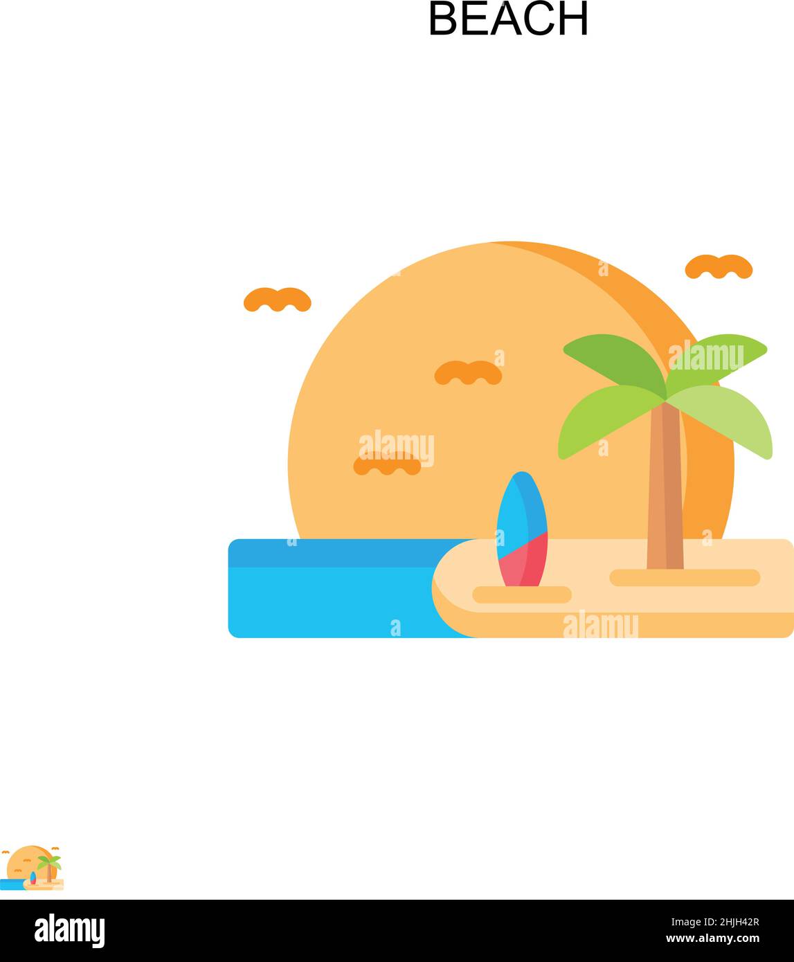 Spiaggia semplice icona vettoriale. Modello di disegno del simbolo di illustrazione per l'elemento dell'interfaccia utente mobile Web. Illustrazione Vettoriale Spiaggia semplice icona vettoriale. Modello di disegno del simbolo di illustrazione per l'elemento dell'interfaccia utente mobile Web. Illustrazione Vettoriale