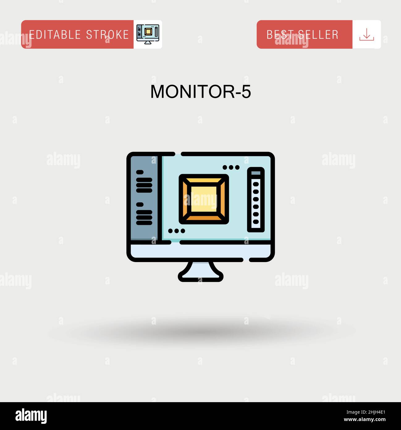 Monitor-5 icona vettore semplice. Illustrazione Vettoriale