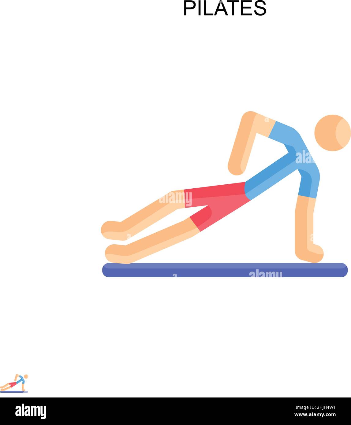 Icona del vettore Pilates Simple. Modello di disegno del simbolo di illustrazione per l'elemento dell'interfaccia utente mobile Web. Illustrazione Vettoriale