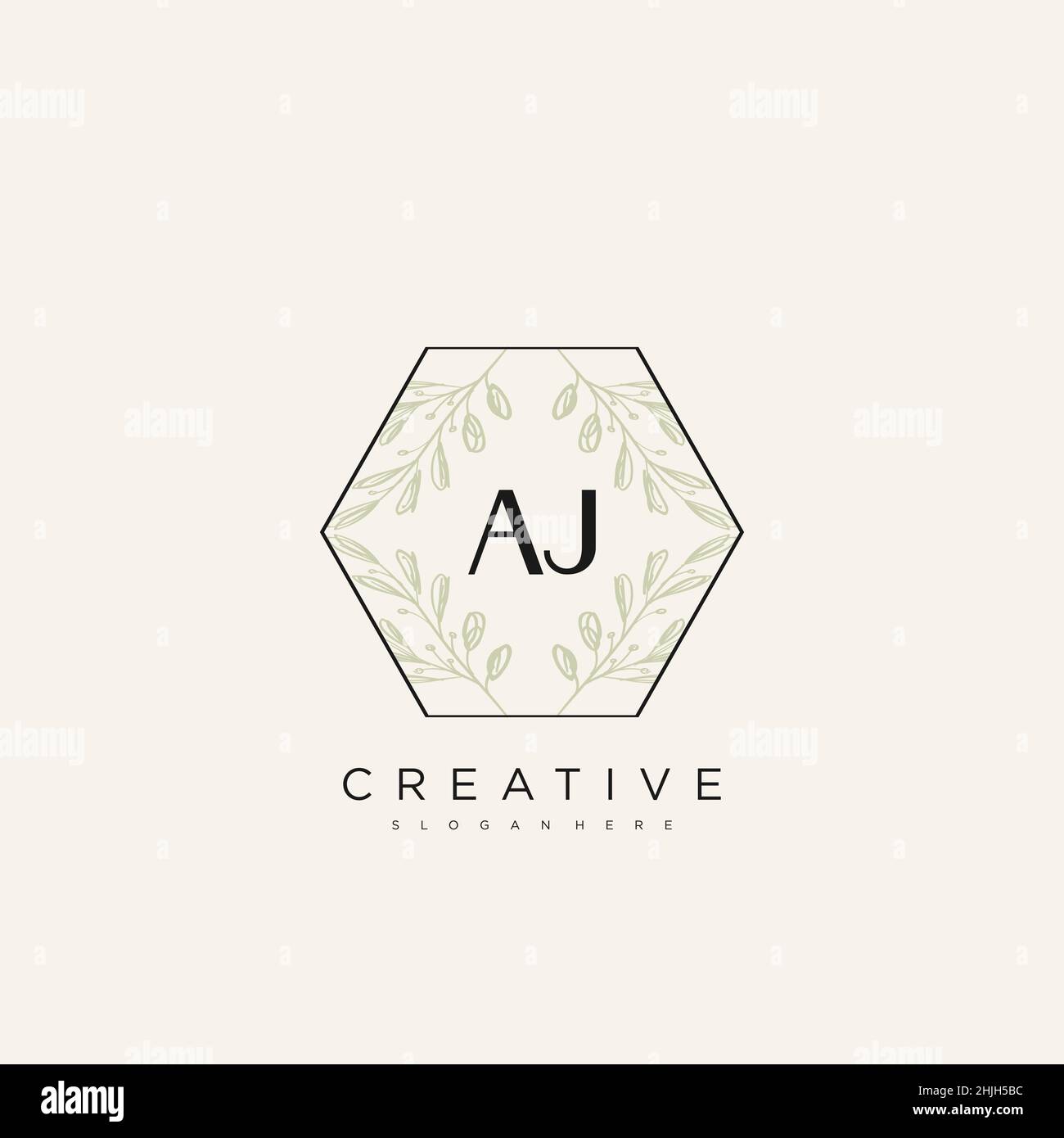 AJ Initial Letter Flower Logo Template vettore premium Illustrazione Vettoriale