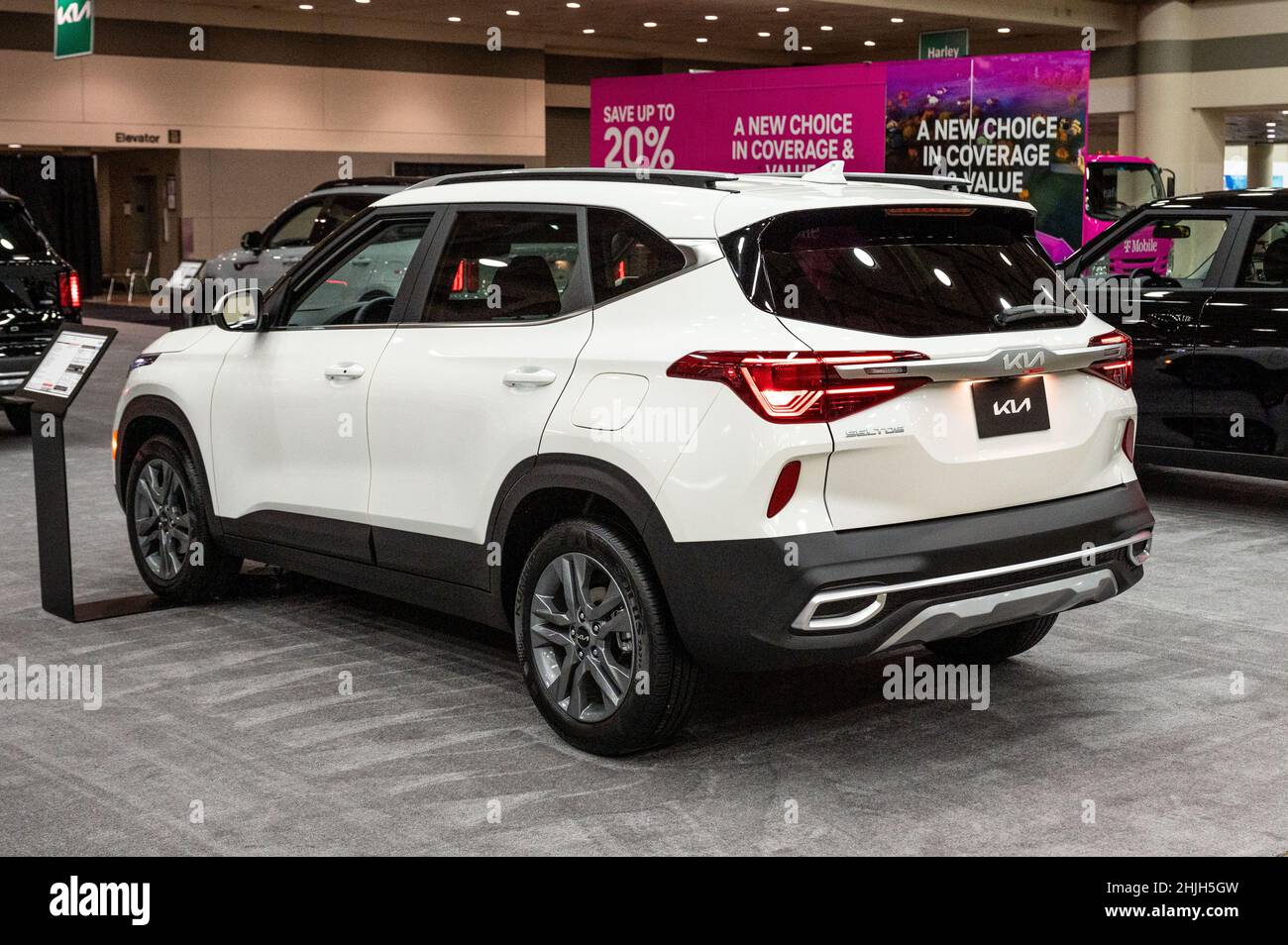 Baltimora, Stati Uniti. 28th Jan 2022. 28 gennaio 2022 - Baltimora, MD, Stati Uniti: A 2022 Kia Seltos S al Maryland Auto Show. (Foto di Michael Brochstein/Sipa USA) Credit: Sipa USA/Alamy Live News Foto Stock