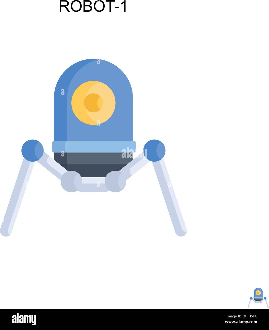 Robot-1 icona vettore semplice. Modello di disegno del simbolo di illustrazione per l'elemento dell'interfaccia utente mobile Web. Illustrazione Vettoriale