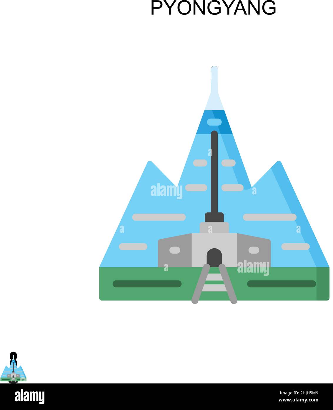 Icona vettore semplice Pyongyang. Modello di disegno del simbolo di illustrazione per l'elemento dell'interfaccia utente mobile Web. Illustrazione Vettoriale