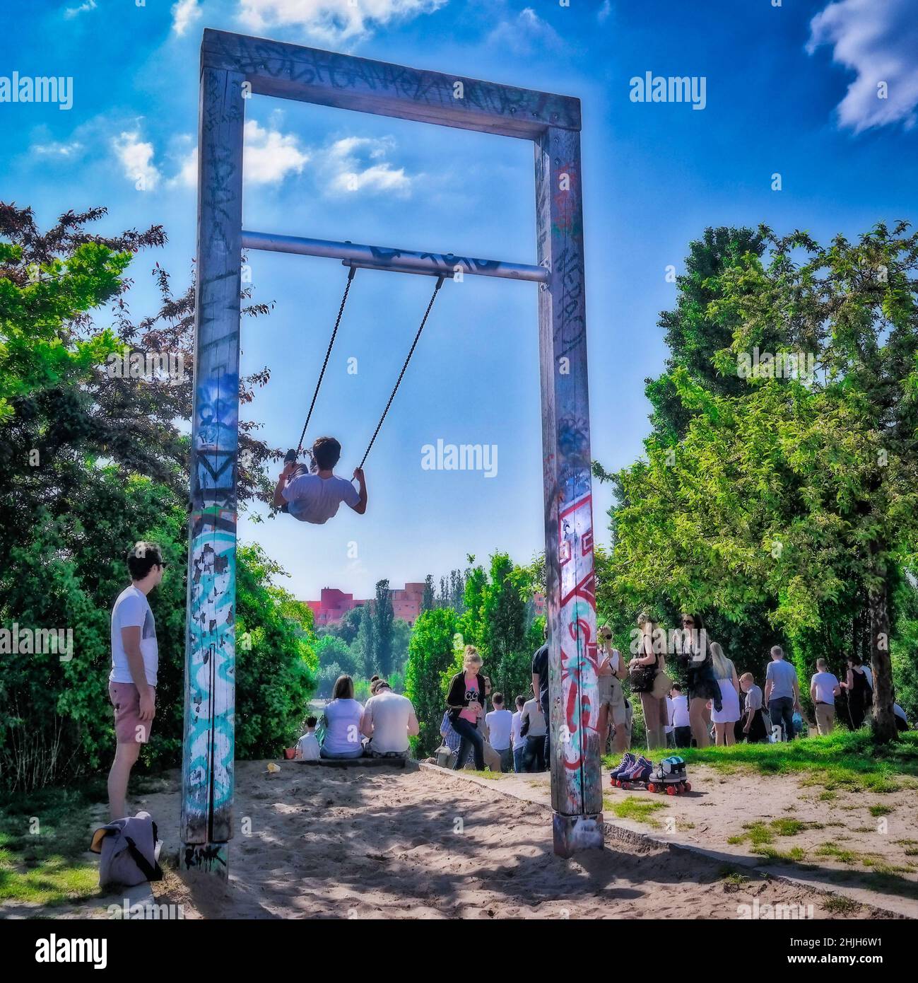 Berlino Prenzlauer Berg,Mauerpark nochmal besser machen Foto Stock